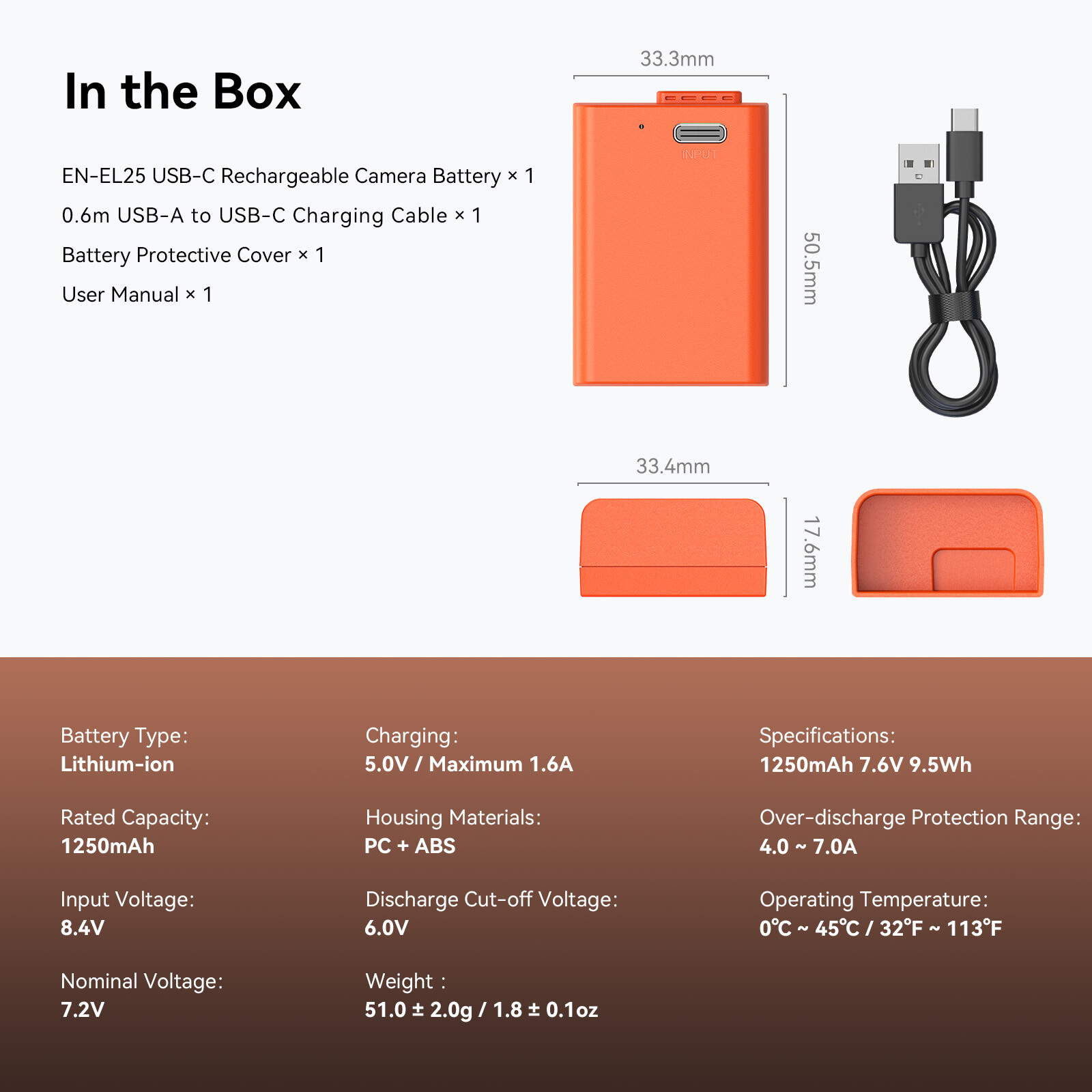 SmallRig 1250mAh USB-C Battery for EN-EL25 for Nikon Z30/Z50/Z fc Camera