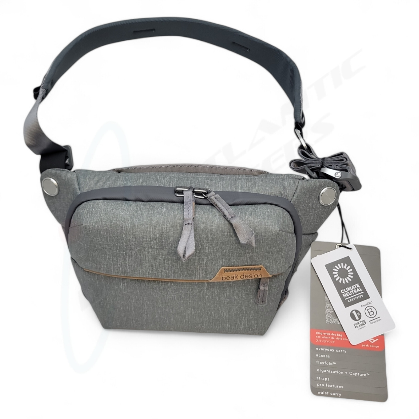 Peak Design Ash Gray Everyday Sling 3L Weatherproof Camera Bag w/Storage Pockets