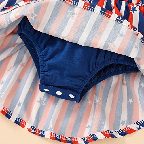 Newborn Baby Girl 4th of July Dress Independence Day Outfit 0-3 Months Blue