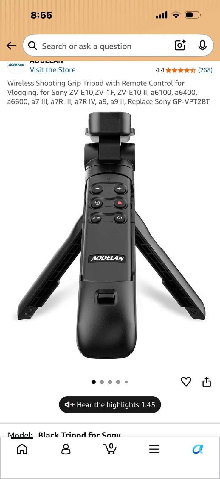 Sony ACCVC1 Vlogger Tripod Accessory Kit