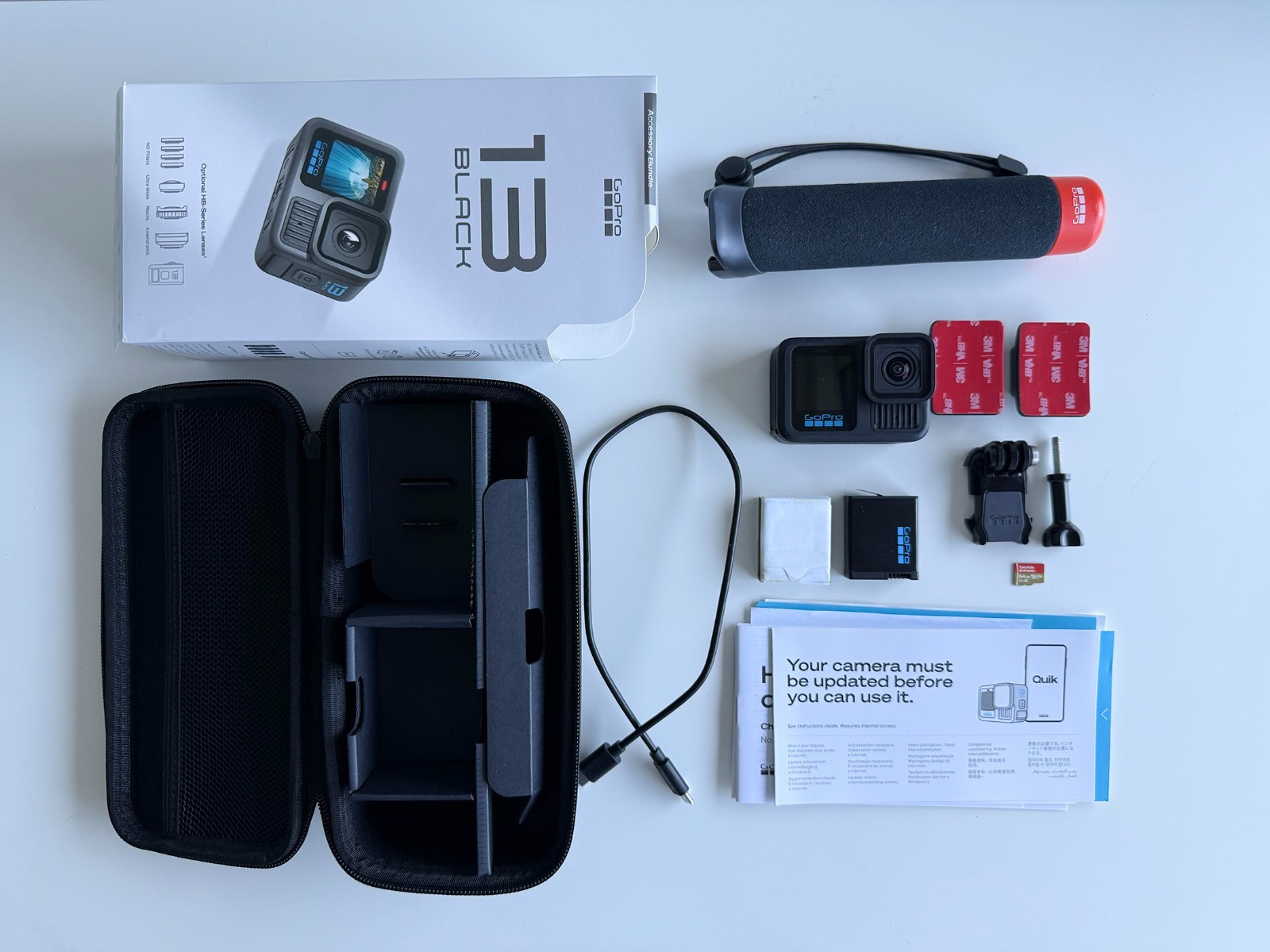 GoPro HERO 13 Black Camera Accessory Bundle with 2 Batteries, EXCELLENT