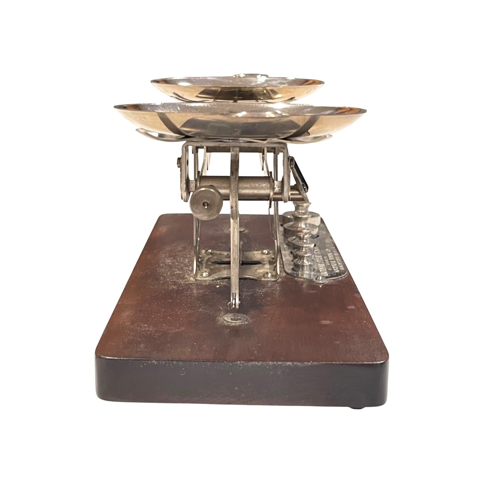 Vintage Eastman Kodak Studio Scale Metal Weights Wood Base Photography Balance