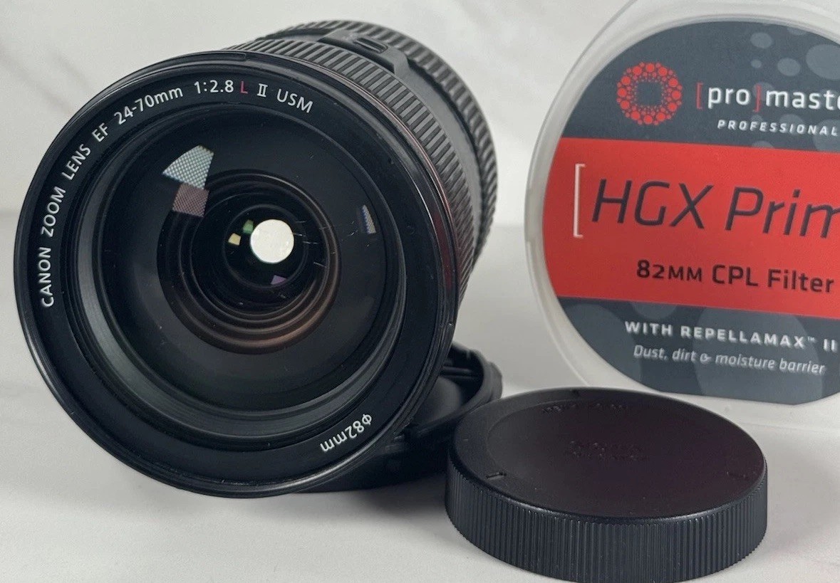Canon EF 24-70mm f/2.8L II USM Lens – See Photos – With Both Caps And Filter