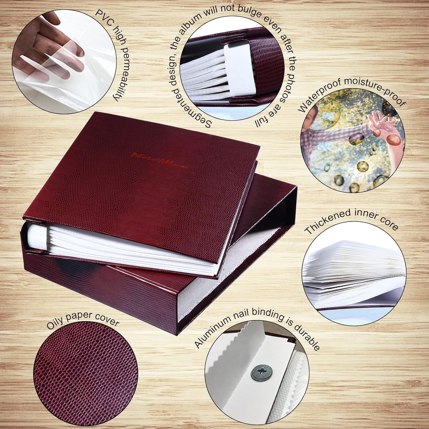 Small Photo Album 4×6 100 Photos, 50 Pages Hold 100 Pictures Vertical Photo, 4×6
