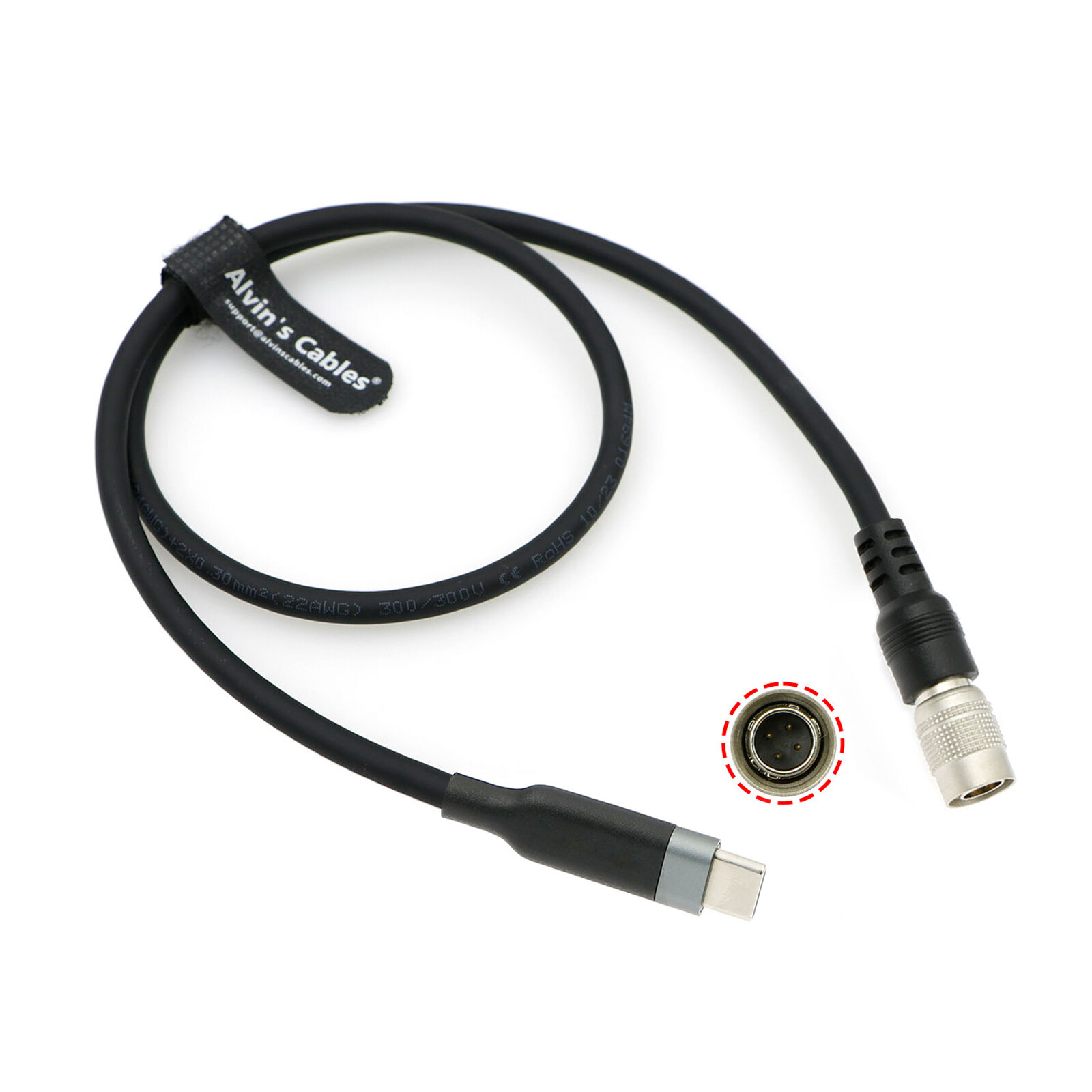 PD USB C Type-C to Hirose 4 Pin Male Power Cable for Zoom F4 F8 F8N Sound Device