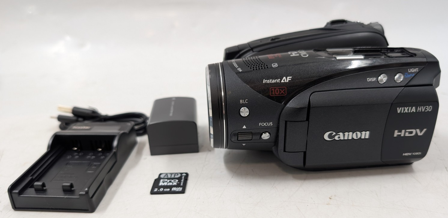 Canon VIXIA HV30 HD Camcorder w/ 2GB MiniSD, Charger, Battery *AS-IS* EB-20033
