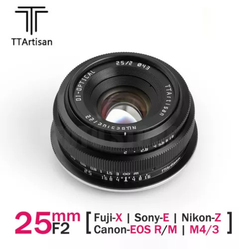 TTArtisan 25mm F2 Wide Angle APS-C Lens For Fuji X Mount X-A1 X-M1 X-T1 X-H1