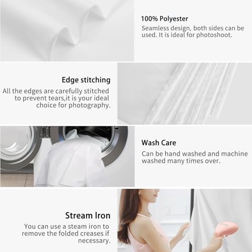 Photo Backdrop Curtains Backdrop for Photoshoot 10X 20 FT 10*20 White