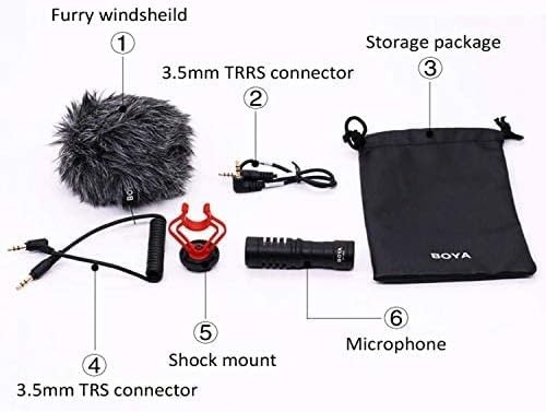 BOYA BY-MM1 Compact Shotgun Video & On-Camera Mini Recording Microphone, Black
