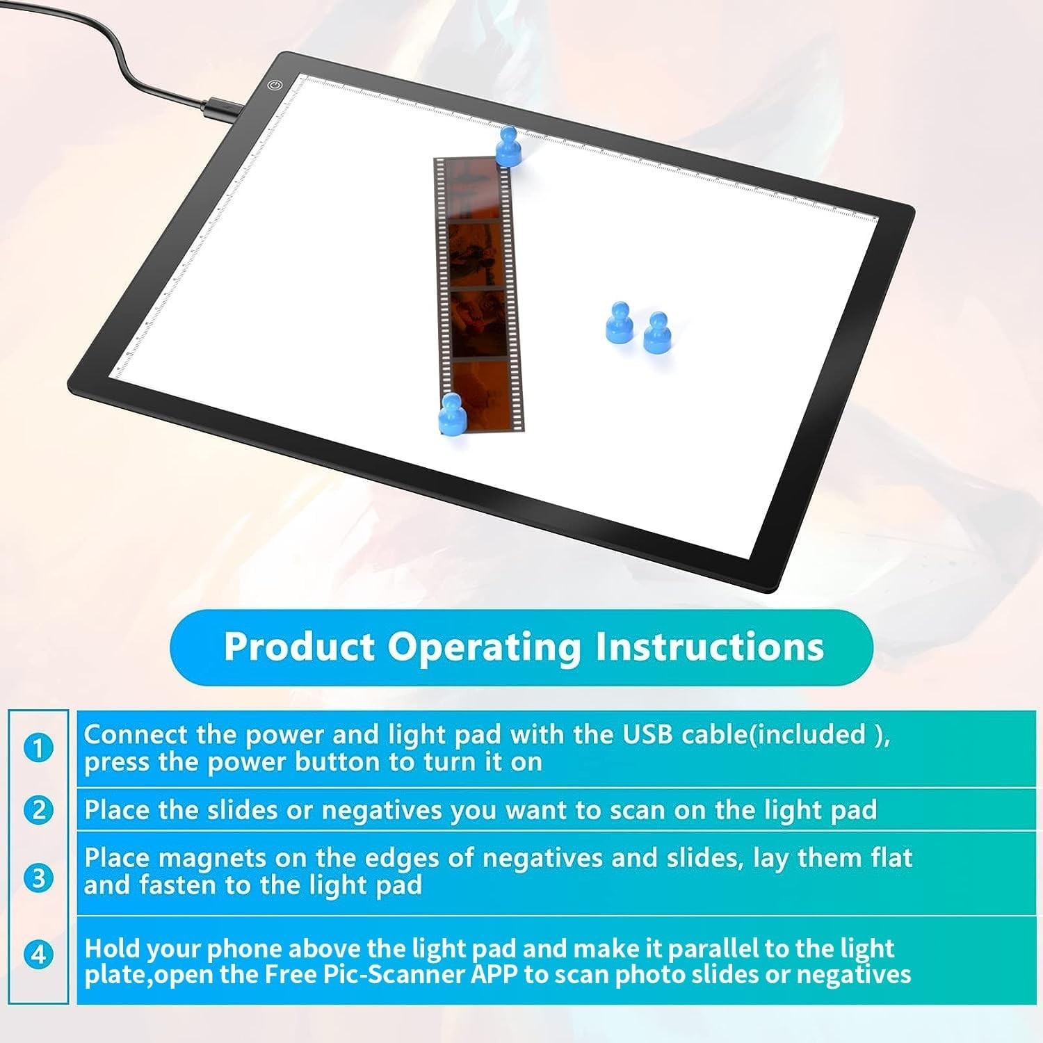 Eyesen A4 Ultra-Thin LED Light Pad Box for Film Negative Slide Scanner Tracing