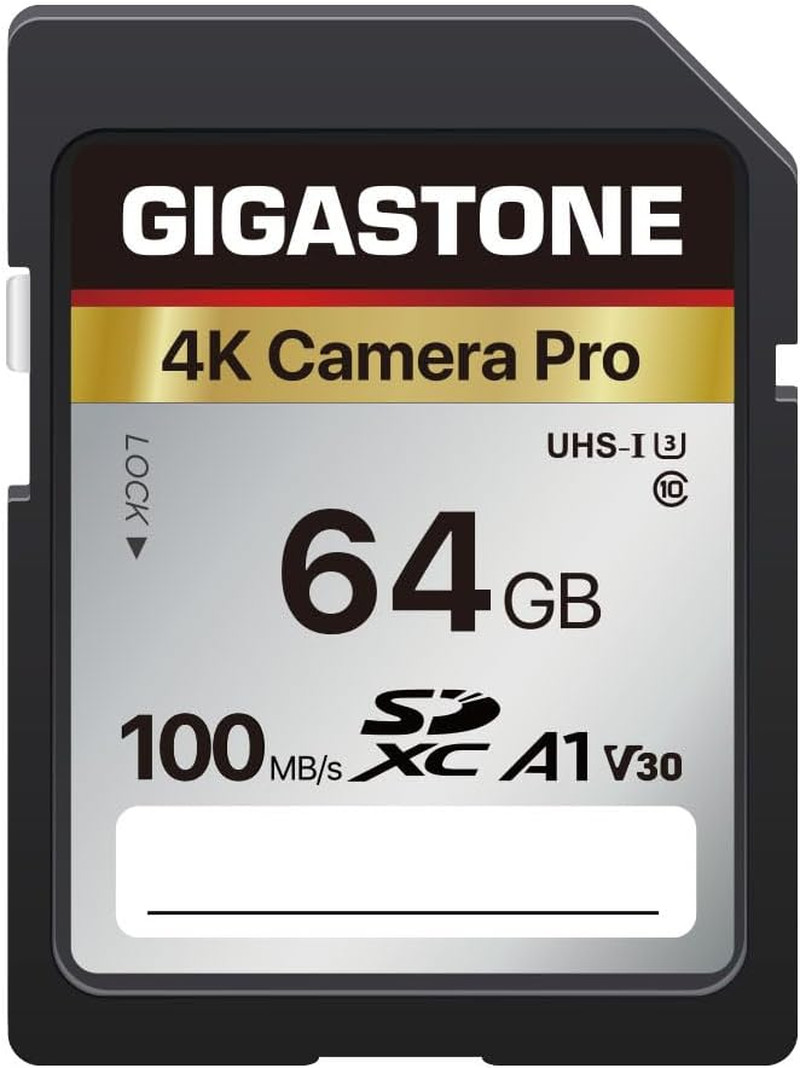 【5-Years Data Recovery】 64GB SD Card, 4K Camera Pro, UHS-I A1 V30 SDXC Memory C