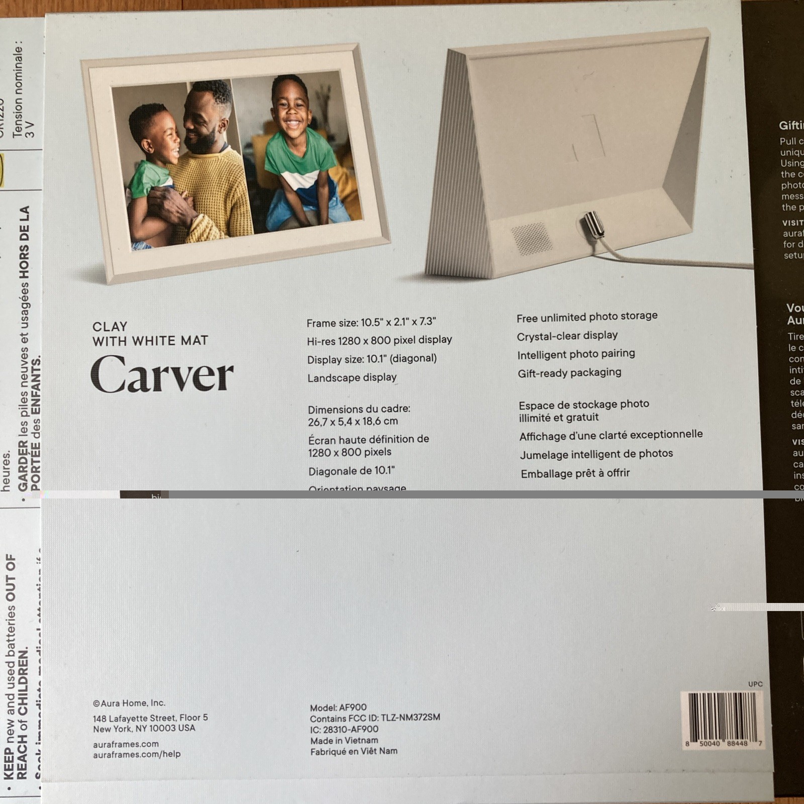 Aura Carver – Clay with White Mat Picture Frame 10.5″ x 2.1” x 7.3″ – New Sealed