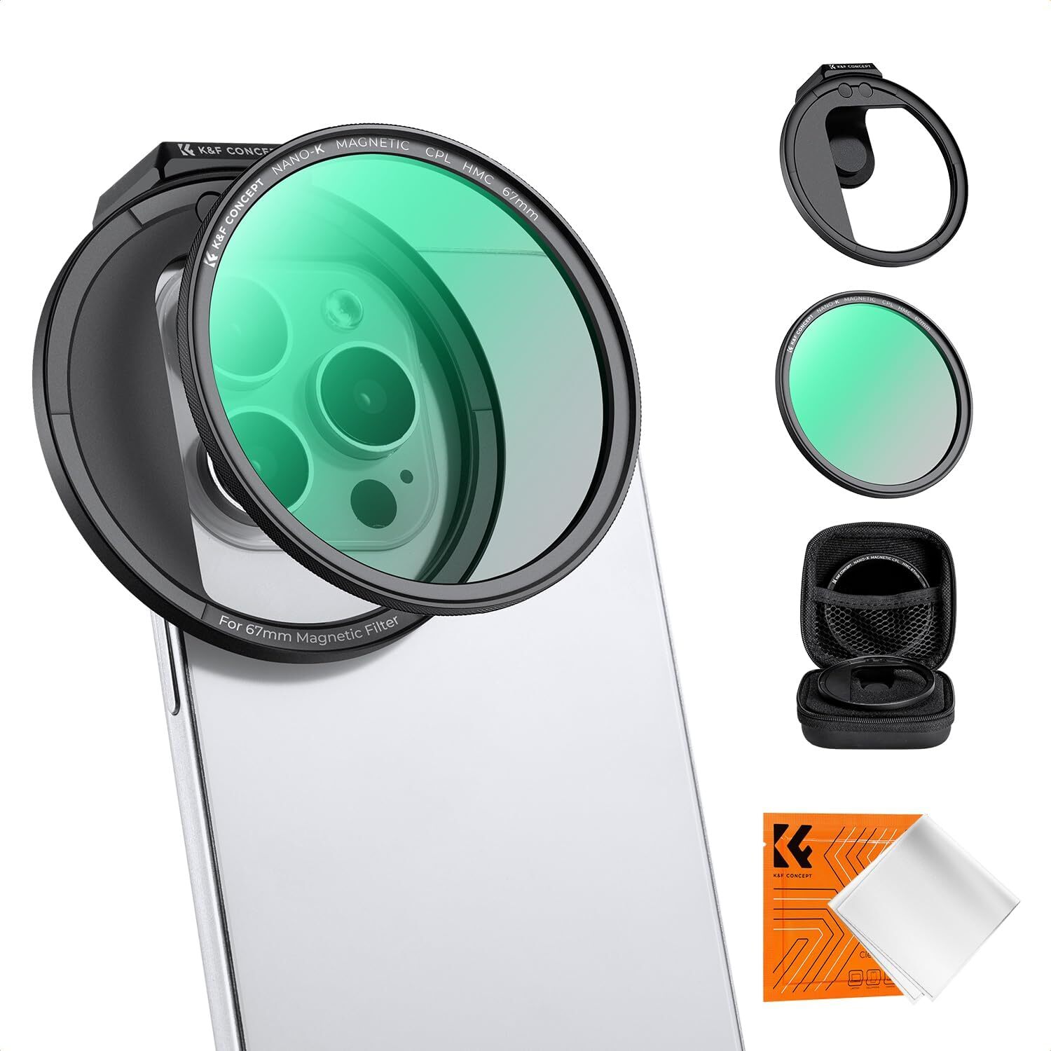K&F Concept Clip On VND / CPL Phone Lens Filter Kit for iPhone 15 Pro Max 14 13
