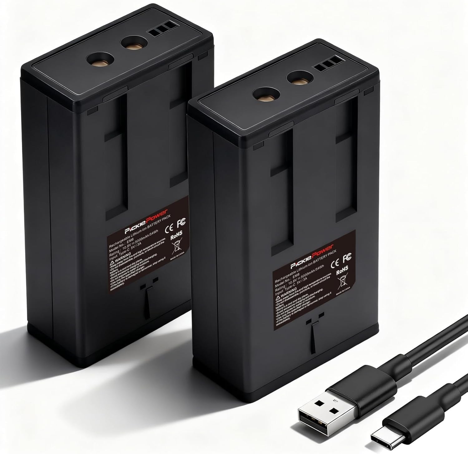 2 Pack Rechargeable Battery for Moultrie Edge Trail Camera, 5000Mah EM8 Power Ma