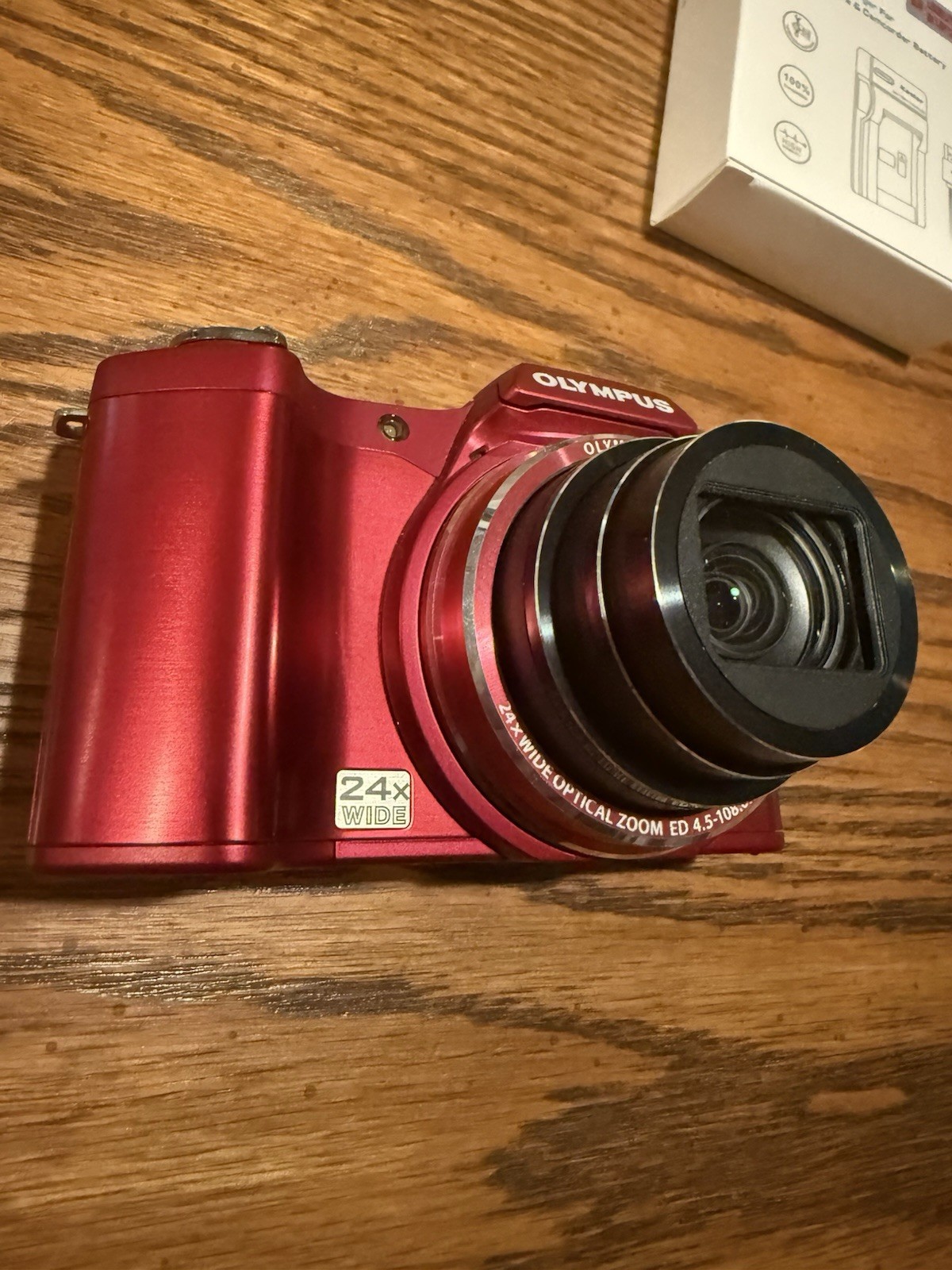 Olympus SZ-14 Digital Camera Red 14.0MP w/ 2 Battery, Charger & SD Tested