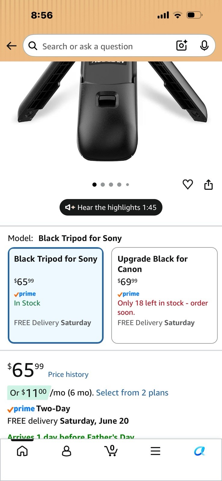 Sony ACCVC1 Vlogger Tripod Accessory Kit