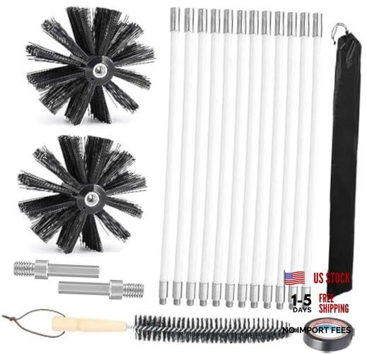 20FT Dryer Vent Cleaner Kit Dryer Cleaning Tools, Flexible Lint Brush with