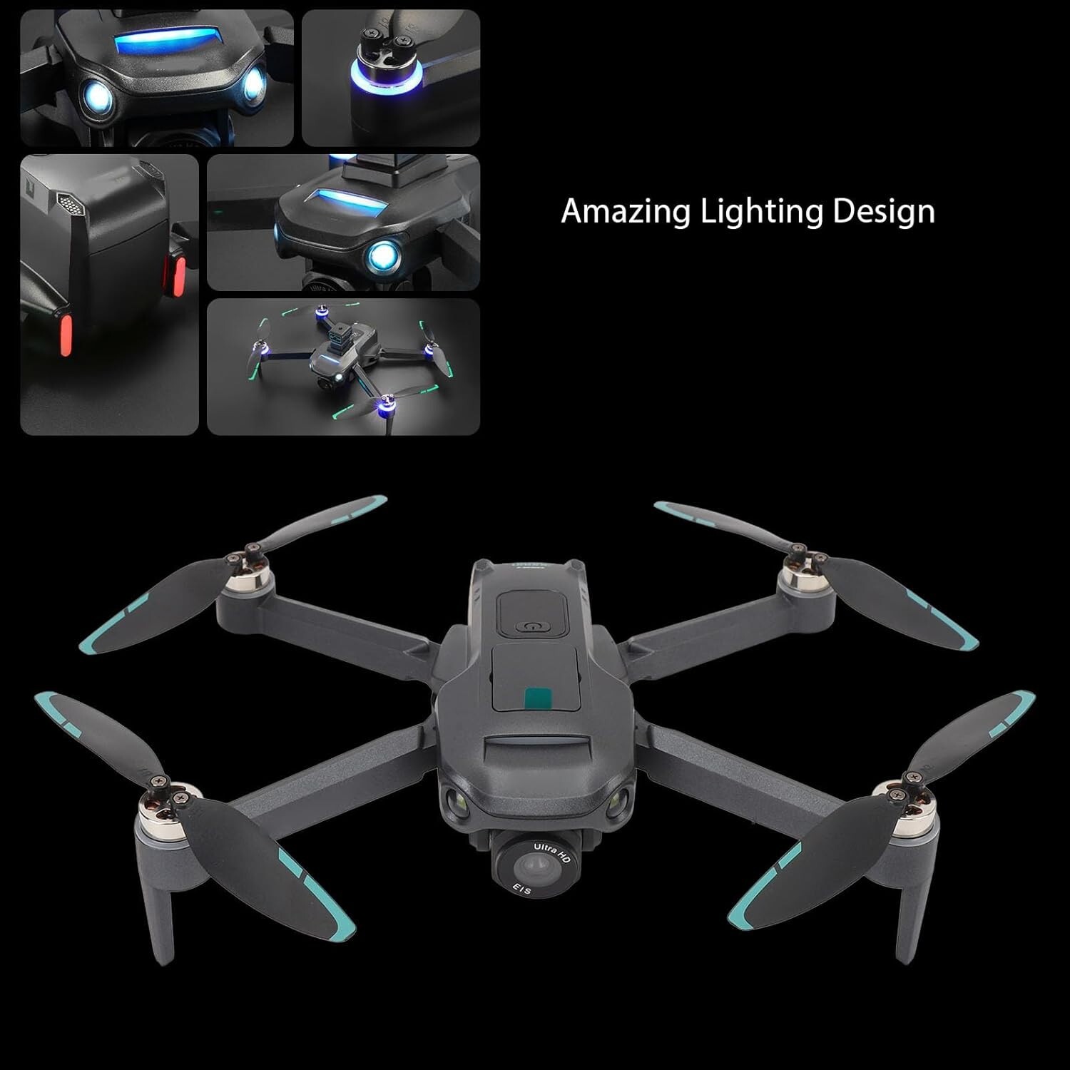 RC Drone Brushless, HD Dual Camera Quadcopter, Obstacle Avoidance LCD Screen Opt