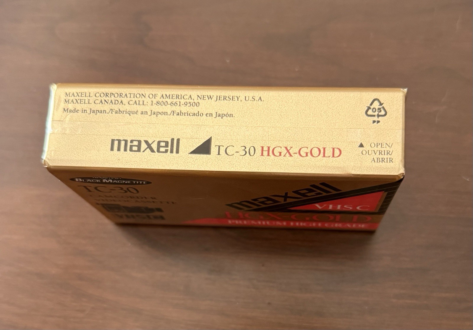 SEALED Maxell VHS C HGX-GOLD TC-30 Premium High Grade Camcorder Videocassette