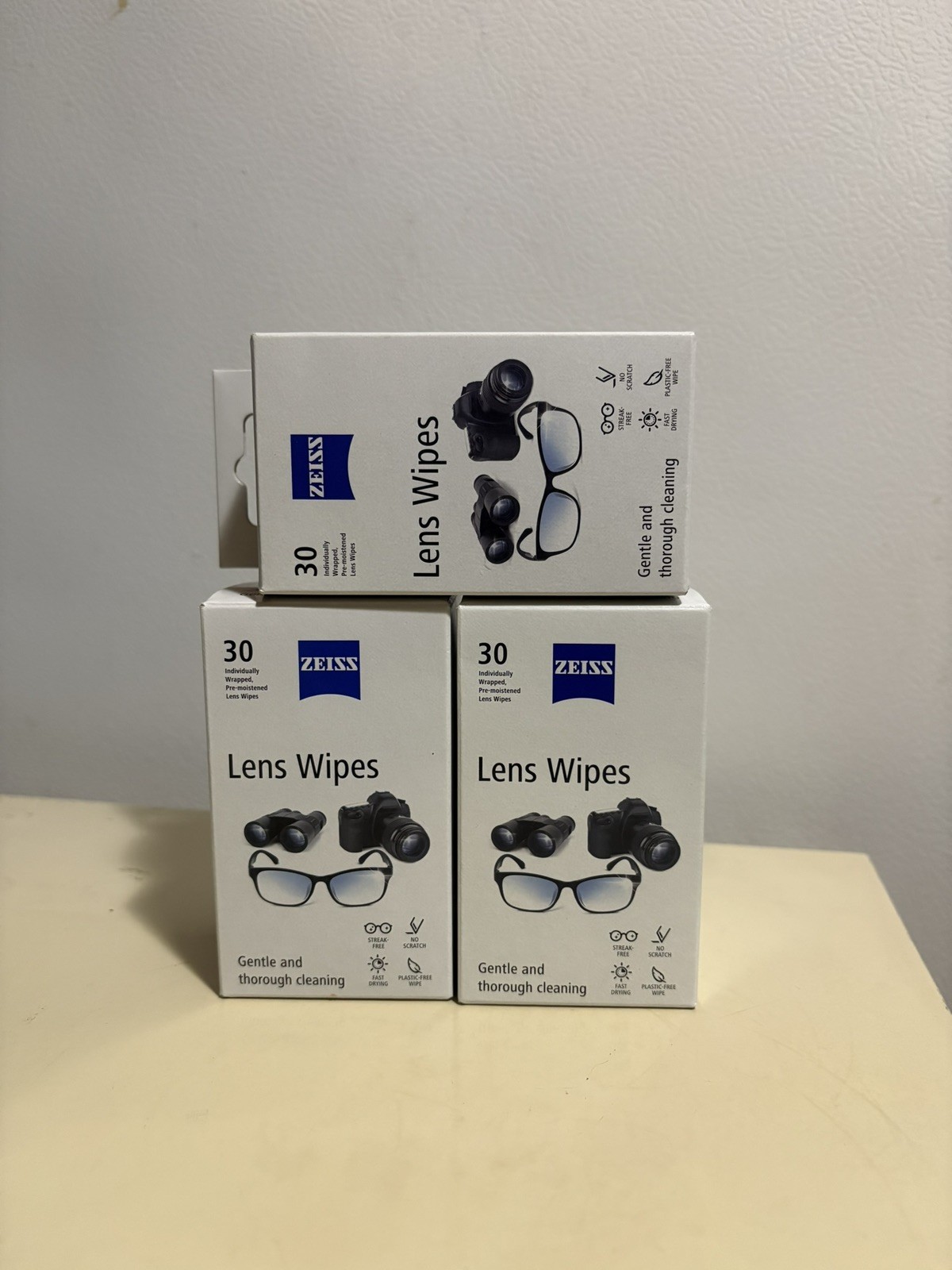 zeiss lens wipes 30 count individually wrapped pack of 3