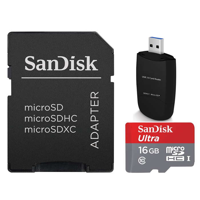 SanDisk Ultra 16GB 64GB 80MB/S 533X MicroSD Memroy Card + USB 3.0 Reader