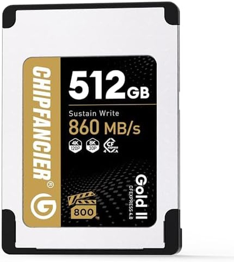Gold II 512GB Cfexpress 4.0 Type a Card VPG800 Certified Sustained Read 1780Mb/S