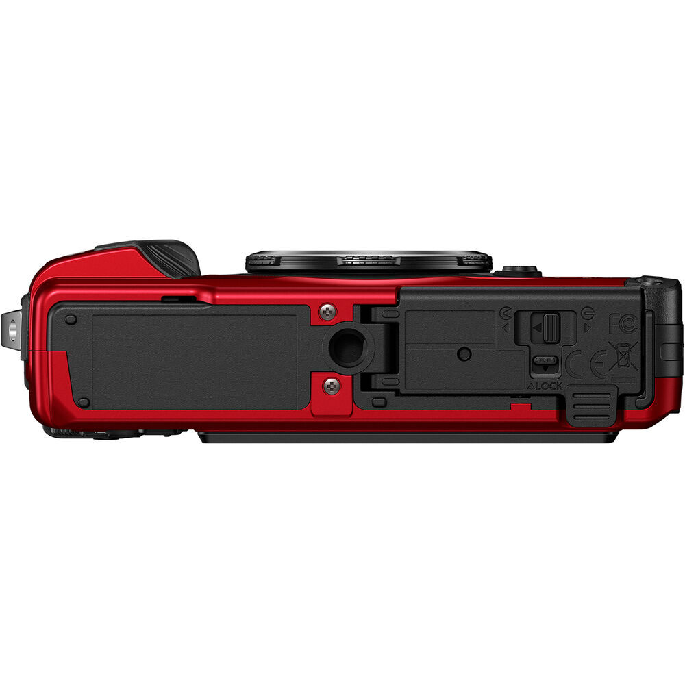 OM SYSTEM Tough TG-7 Digital Camera (Red) V110030RU000 – 12PC Accessory Bundle