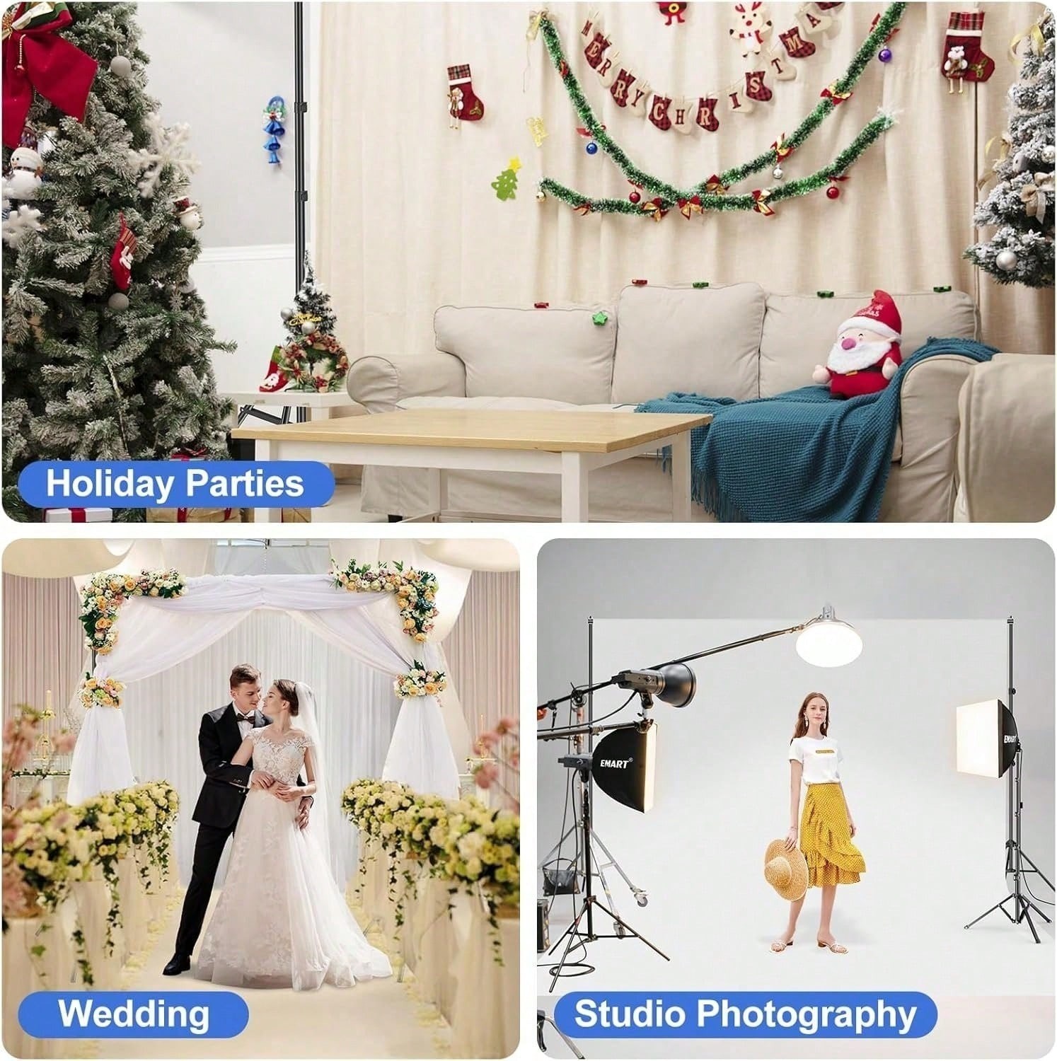 Adjustable Metal Backdrop Stand Kit 8.5ft x10ft Photo Background Support