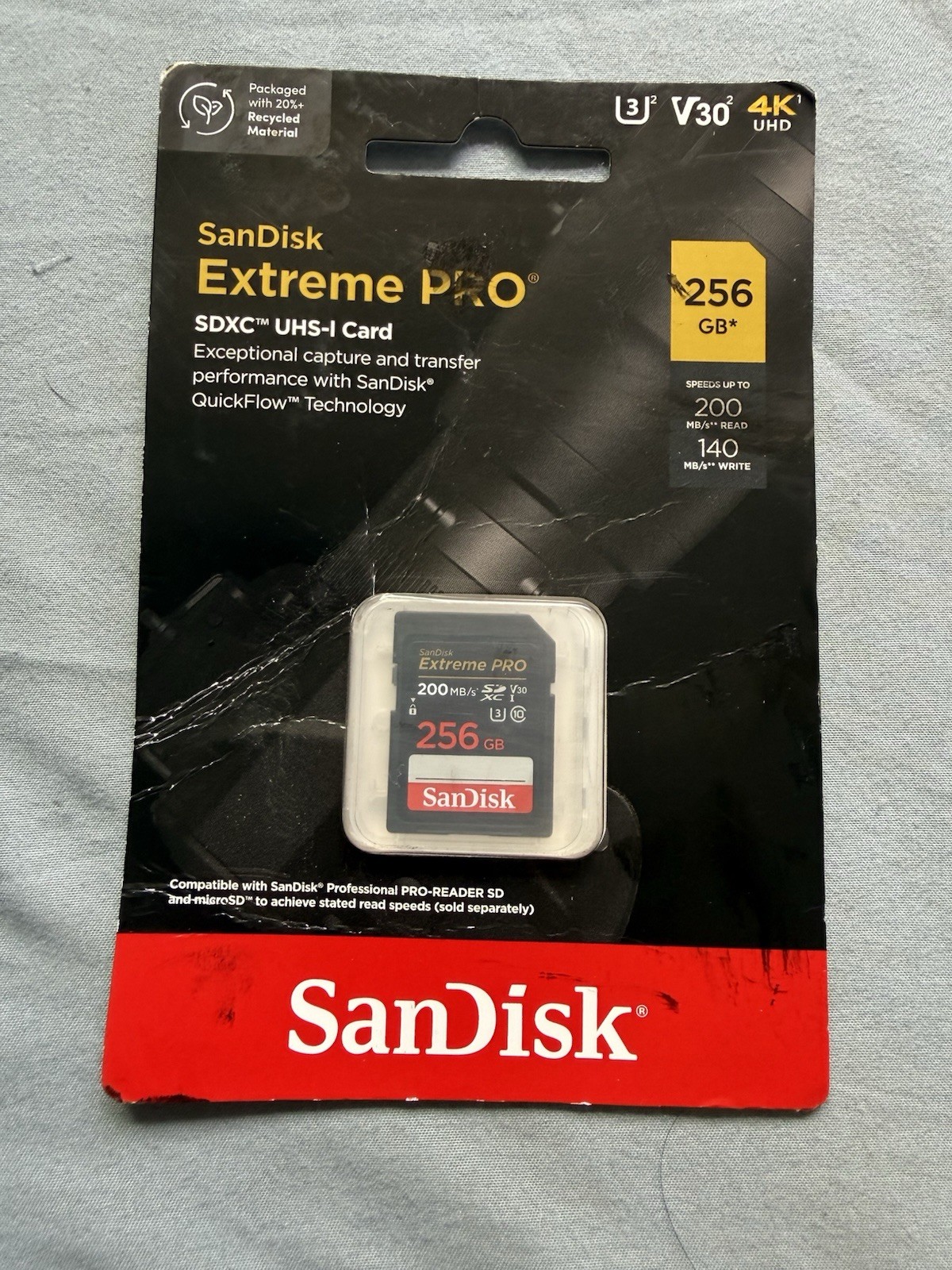 Extreme PRO 256 GB Class 3/UHS-I (U3) V30 SDXC