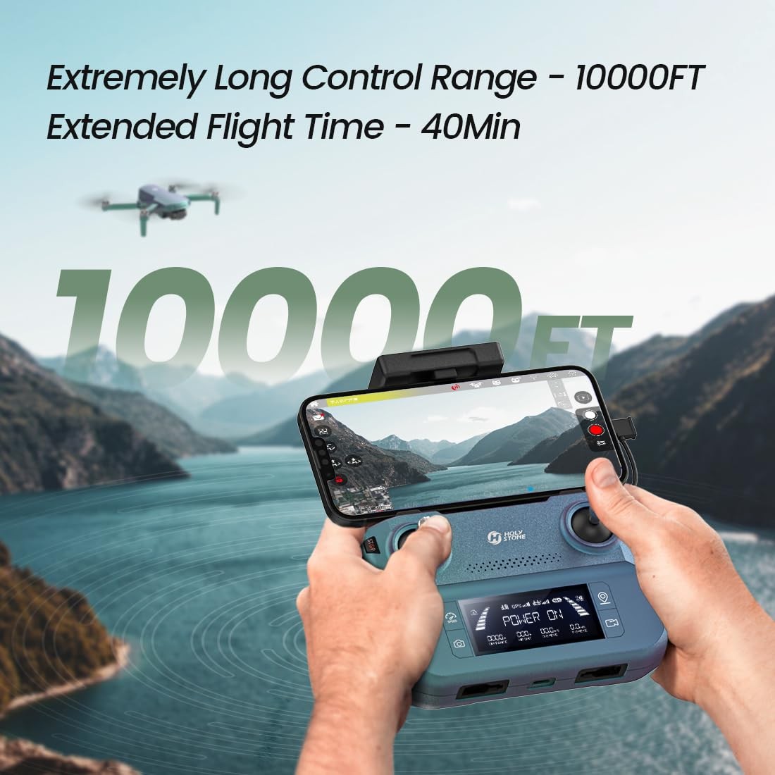 Holy Stone HS360S Drone with Camera 4K, 10000FT FPV GPS Drone FAA, Green