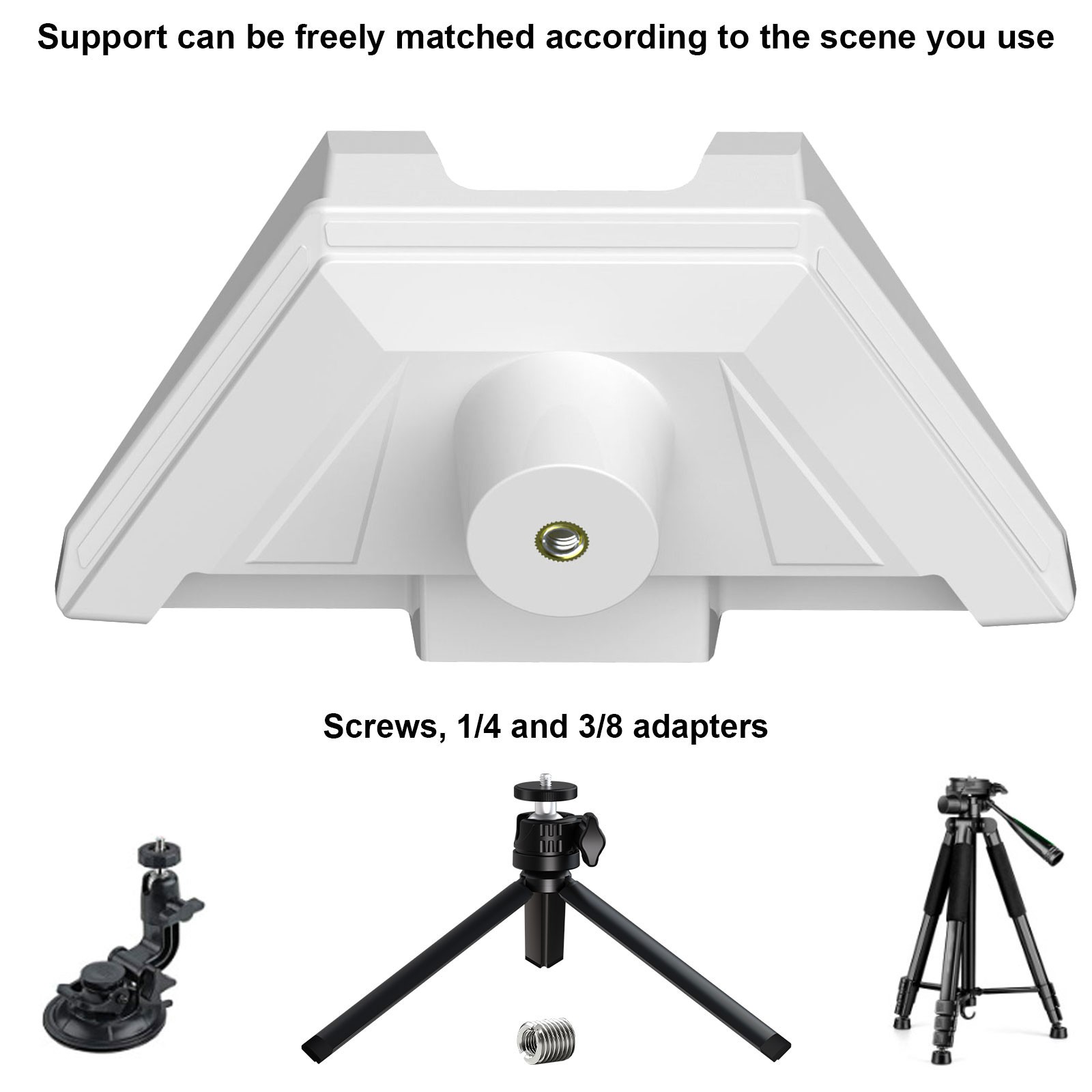 Multi-Scene 1/4″ & 3/8″ Thread Tripod Adapter Base Black&White for Starlink Mini